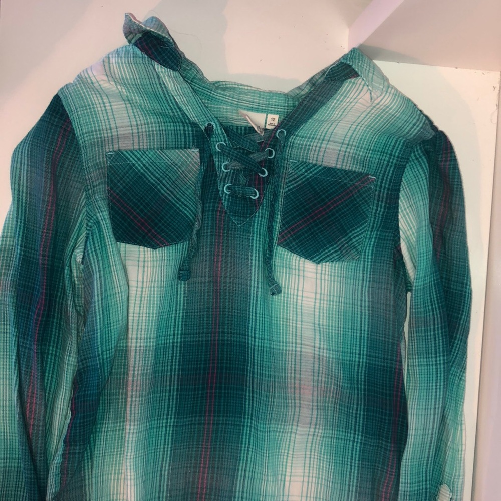 Green plaid shirt